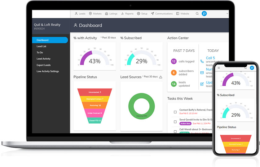 real estate crm screenshot