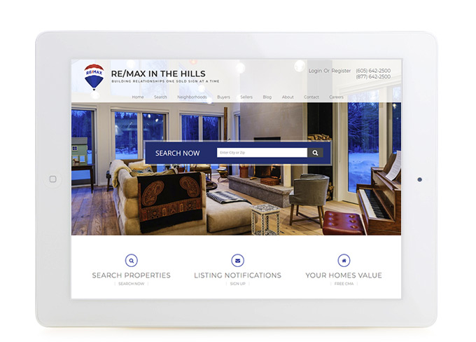 Best South Dakota Real Estate Website Design REMAX in the Hills