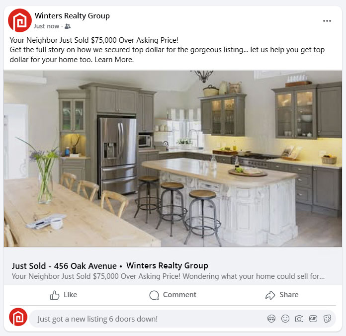 facebook just sold story post