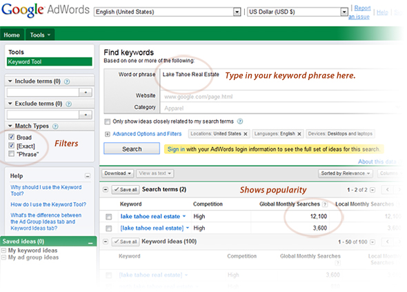 Google AdWords Keyword Tool Google AdWords Keyword Tool
