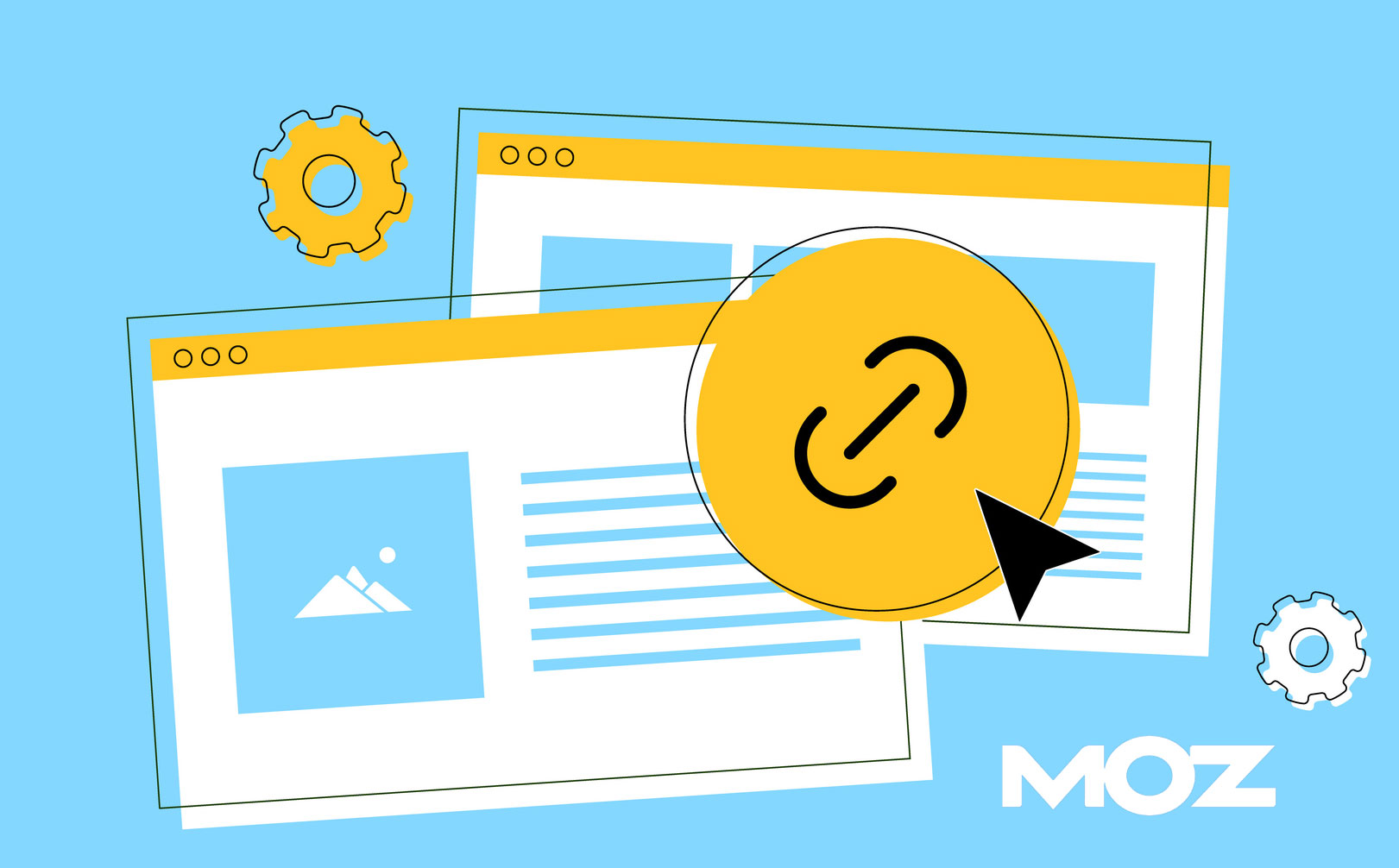simple graphic of two generic webpages