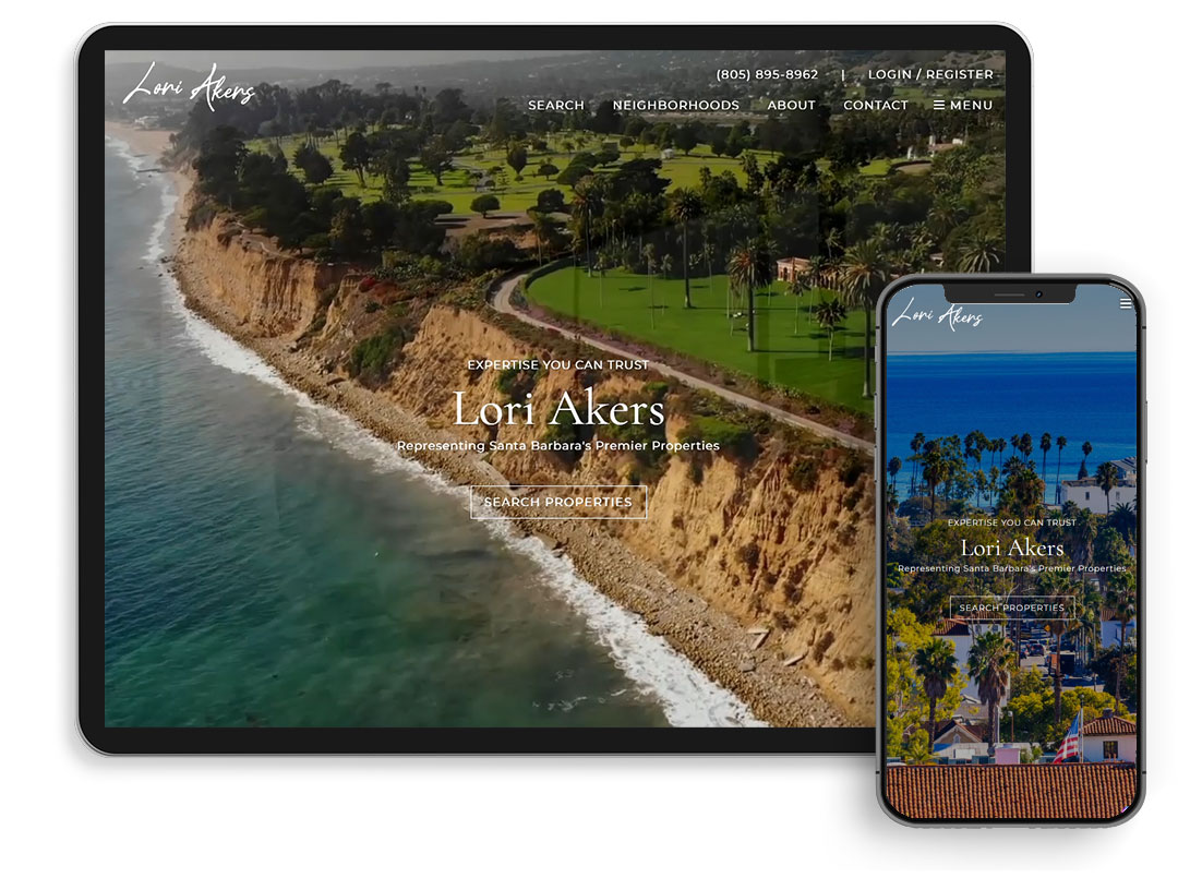 ipad and iphone on white background with website screen shot