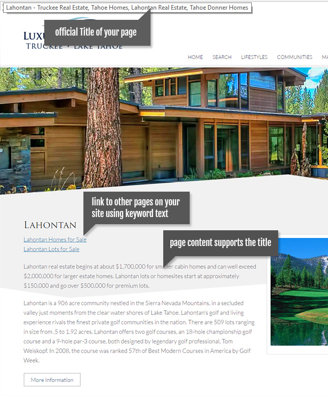 Real Estate Example SEO page