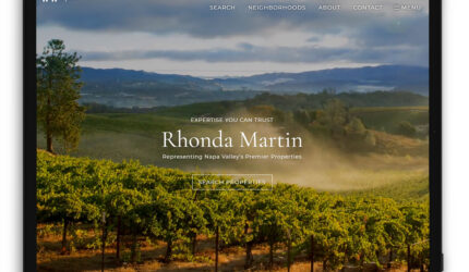 screen shot for real estate website on ipad