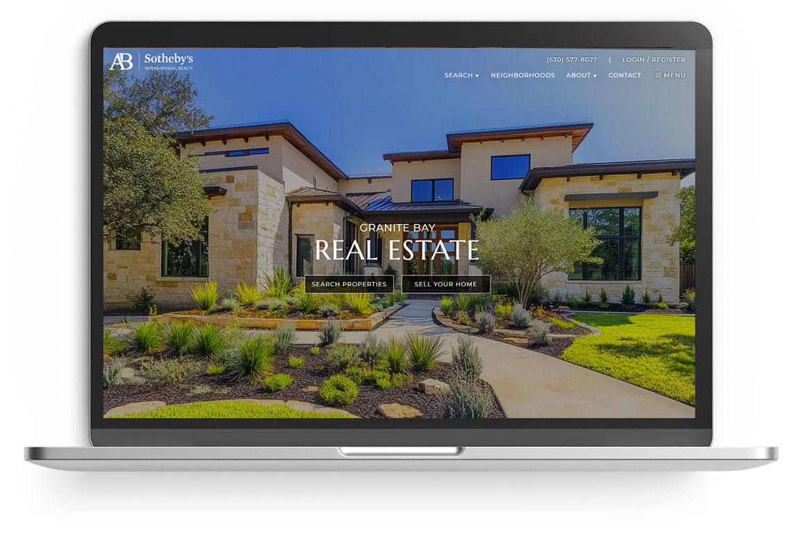 laptop with image of website