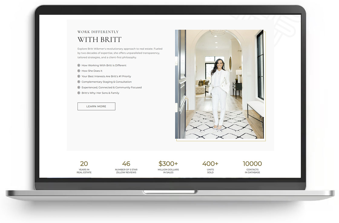 realtor trustworthiness website page on laptop