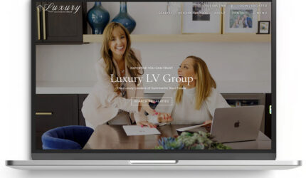 floating laptop with website display