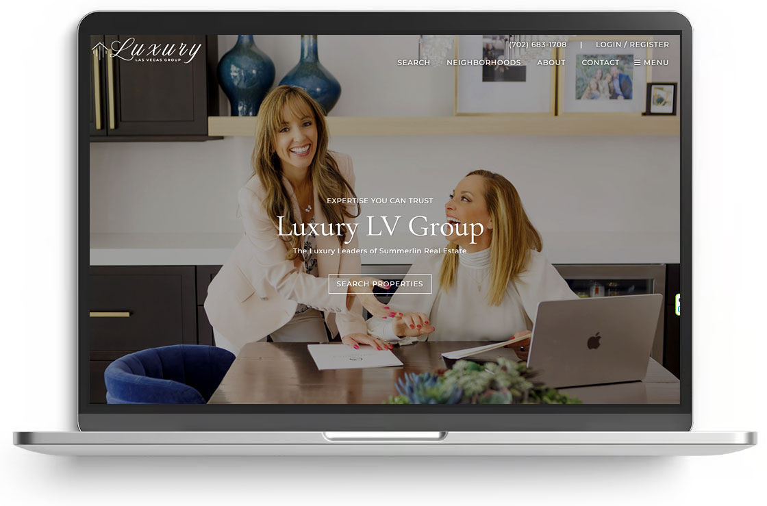 floating laptop with website display