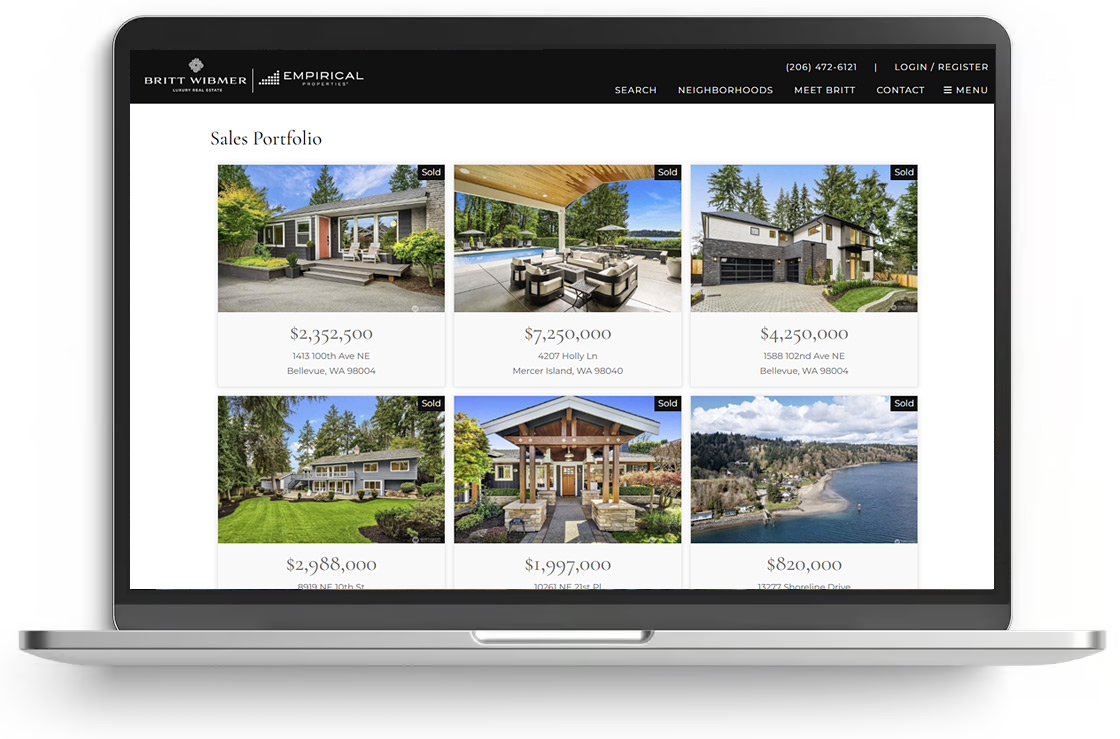 sold listings on website laptop display