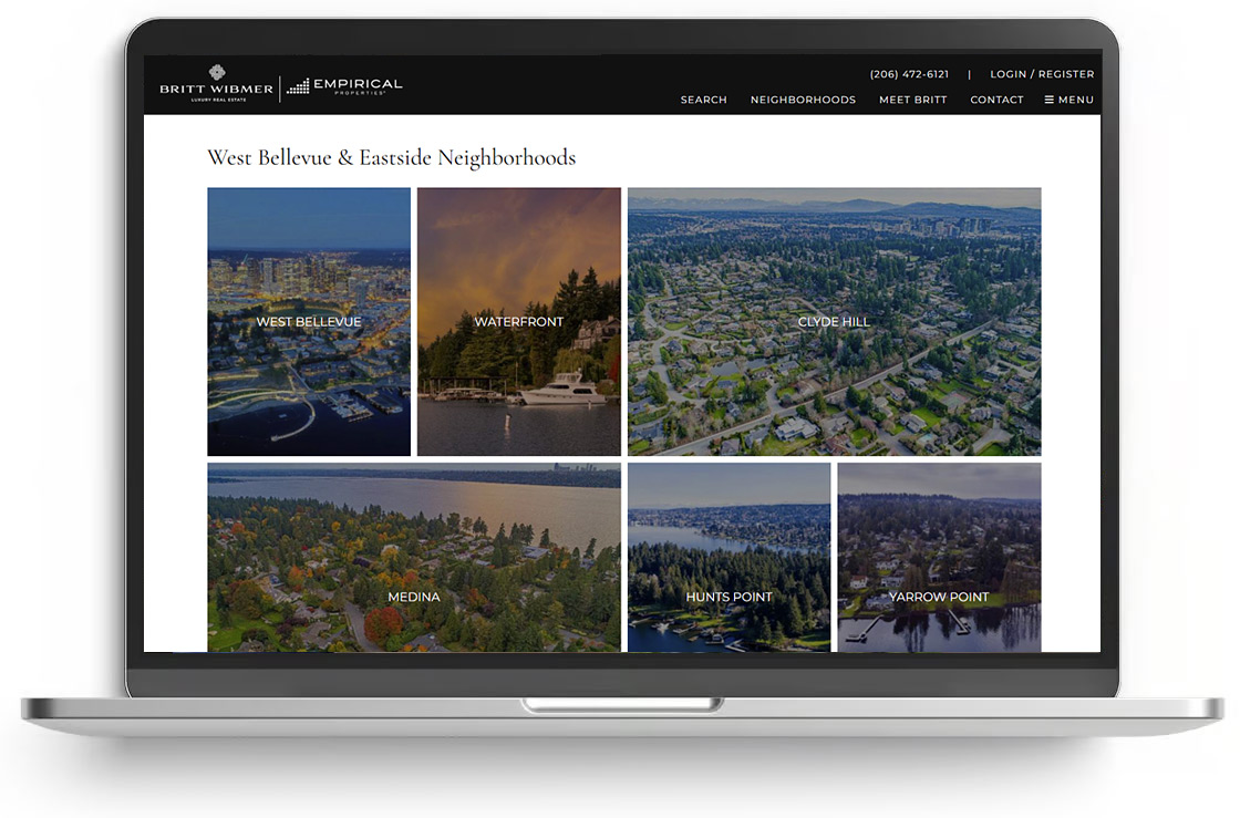 real estate neighborhood pages on website