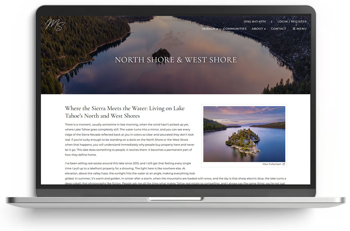 floating laptop with website display