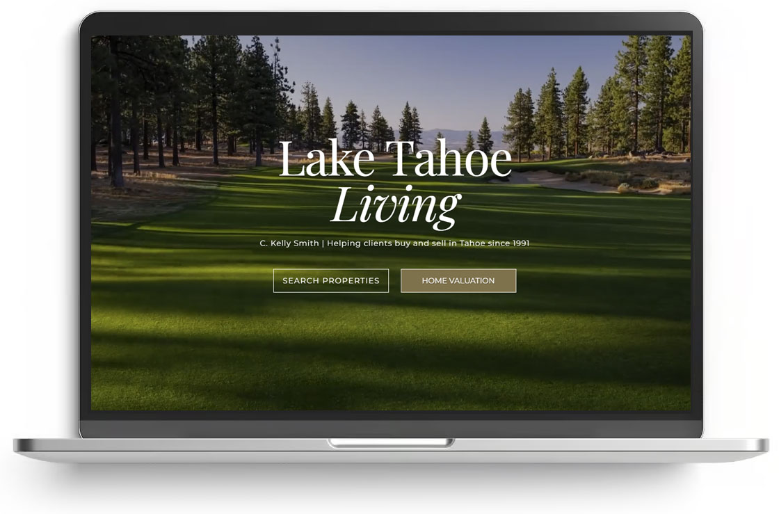 floating laptop with website display