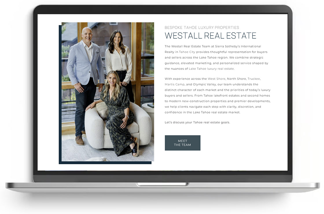 westall website on a laptop
