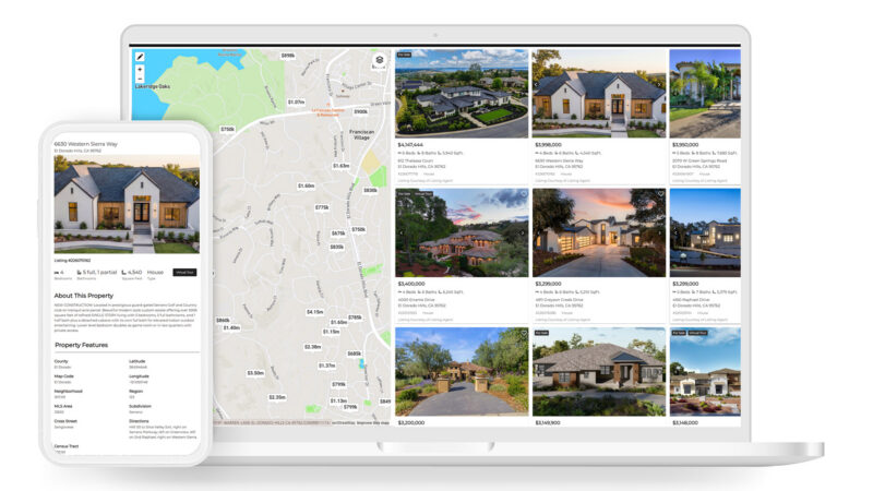 smart phone and laptop with MLS listings